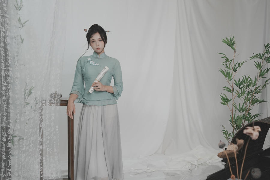 兔子Zzz不吃胡萝卜 高清原版摄影作品写真图包合集[157套]-绿色萌妹