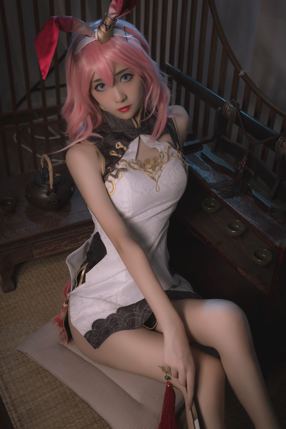 南桃Momoko八重樱，精品cos作品赏析-绿色萌妹